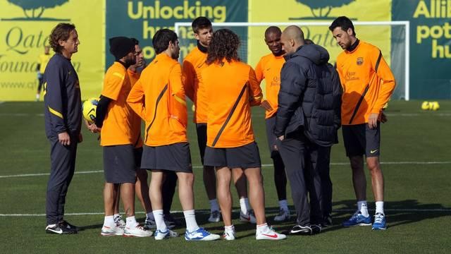 Các cầu thủ Barcelona trở lại tập luyện để chuẩn bị cho chuyến làm khách của Villarreal tại vòng 20 La Liga.